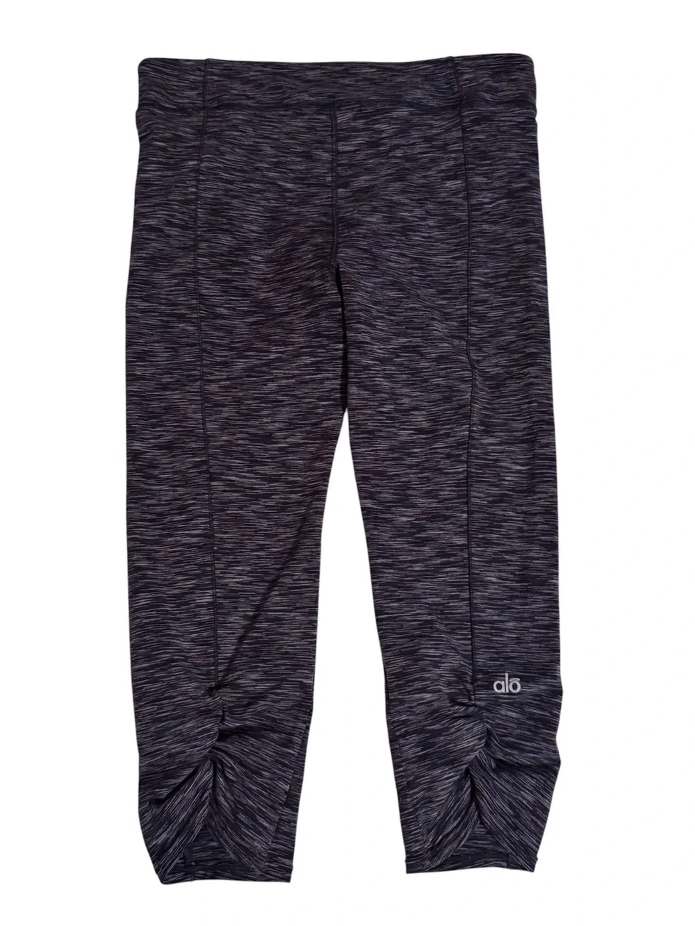 Alo Yoga Size Large Gray Space Dye Cropped Leggings Athletic Athleisure Gym